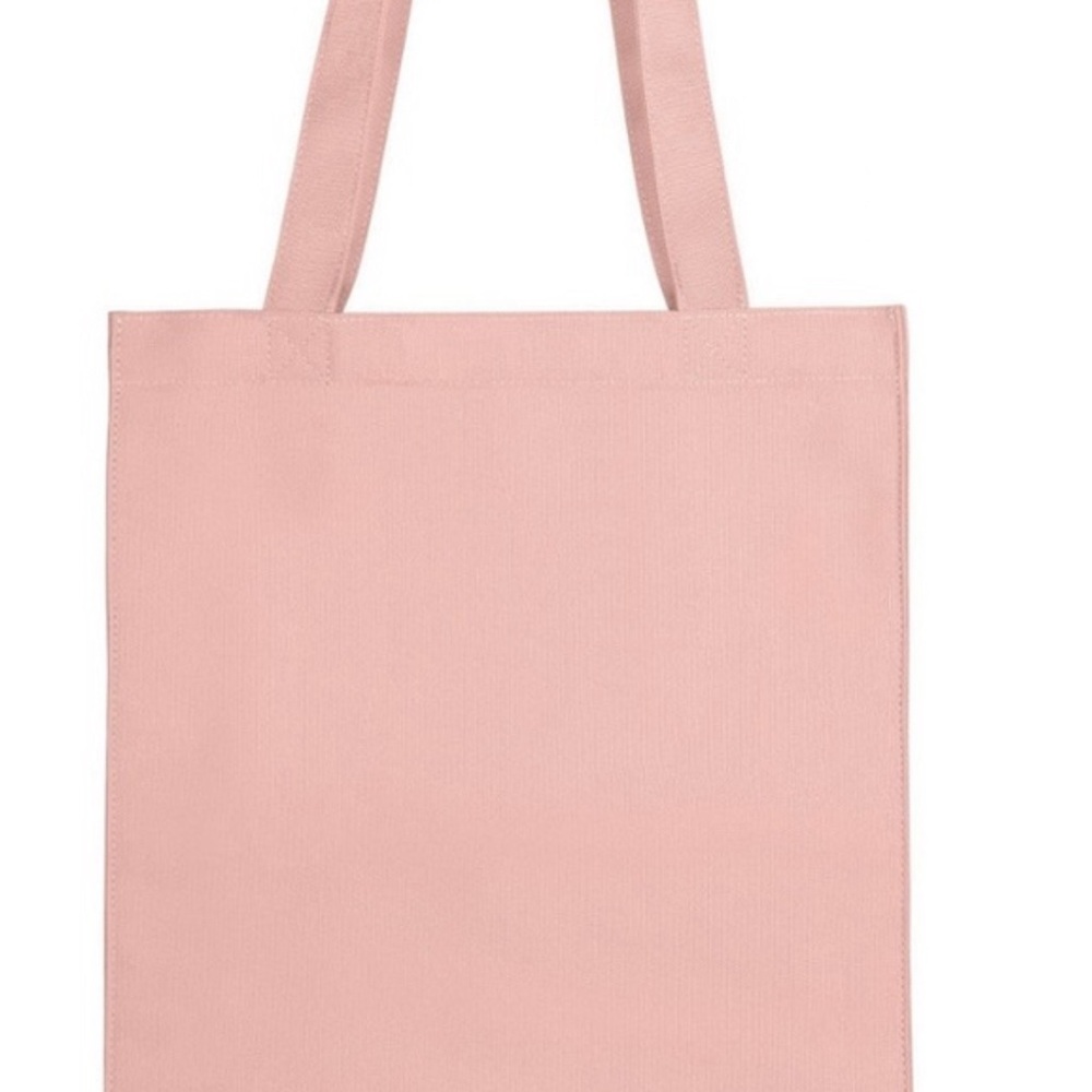 Pastel Pink Canvas Tote Bag with Long Handles
